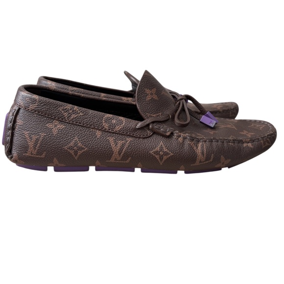 Louis Vuitton Men\'s Monogram Leather Driver Loafers Size 7LV Designer main image 14